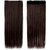 Stylazo Straight Full Head Synthetic Fibre Clip In Hair Extensions 5 Clips Based 24 Inch - For Women And Girls - Feel Like Real Hairs - Premium Quality (Dark Brown)
