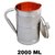 AH Copper Satinless Steel Jug for Water Storage  Drinking Water With Steel Outside  Inner Copper , Steel Lid For Water Pitcher , Set of 1 (2000 ML) 8x5 Inch