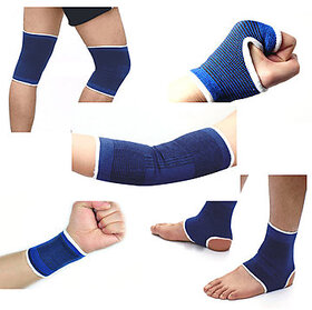 SNR Combo Ankle + Knee + Elbow + Palm Support Pairs for GYM Exercise Grip