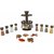 DECENT Plastic Revolving Spice Rack Set, 120ml, Set of 16, Brown color/ for kitchen