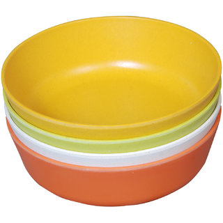 Beaming Eco- Friendly Biodegradable Bamboo Stackable Serving Soup Bowls (Set of 4 Multicolor)
