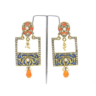 Fancy Orange and blue stud drop Earring Fancy Orange and blue stud drop Earring