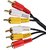 ADNET 1.5 Mtrs 3 RCA to 3 RCA Gold Tip Aux Cable for extend speakers or noise cancellation, Used for DVR, Setup Box
