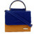 Brown and Royal Blue Leatherette Sling bag for Women