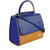 Brown and Royal Blue Leatherette Sling bag for Women