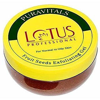 Puravitals Lotus Professional Fruits Seeds Exfoliating Gel - 250 gm. - For Normal To Oily Skin