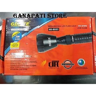 GDLITE RECHARGEABLE LED TORCH GD-8800 500 METER COVER