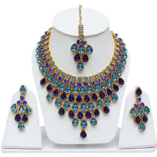 Blue color stone necklace hot sale