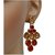 Lucky Jewellery Elegant LCT Golden Red Color Stone Necklace Set For Girls  Women