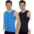 Pack of 2 - Mens Royal Blue & Navy Blue Color Gym Vest - 100% Cotton - Size S (Small) 70 to 75 cm - Baniyan by Semantic
