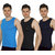 Pack of 3 - Mens Black, Navy Blue & Royal Blue Color Gym Vest - 100% Cotton - Size S (Small) 70 to 75 cm - Baniyan by Semantic