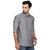 Khoday Williams Men's Grey Cotton Linen Solid Casual Shirt