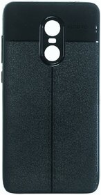 Redmi Note 4 leather texture back cover/case Auto Focus BLACK