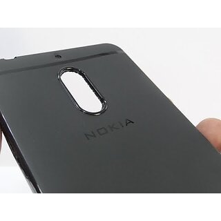                       i-black Premium Black Back Case Cover For Nokia 6                                              