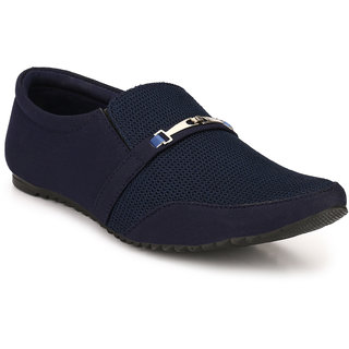 Groofer Men's Blue Party Wear Slip-on Casual Shoes