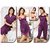 Womens Sleepwear 6pc Bra Panty Top Capri Nighty  Over Coat 622 Purple Night Robe Set Daily Lounge We