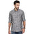 Khoday Williams Men's Grey Cotton Linen Solid Casual Shirt
