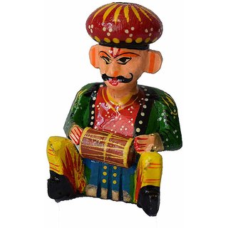 Handmadeo artize rajasthan India Souvenir Wooden Magnet Musician perfect souvenir for gifting