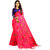 janvi sales pink designer paper silk peacock pattern embroidered work saree with blouse piece(jv-3005pink)