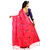 janvi sales pink designer paper silk peacock pattern embroidered work saree with blouse piece(jv-3005pink)