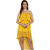 Fascinating Tiebelt Low-High Dovetail Yellow One Piece Dress-Cover Up