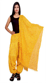 Purvahi Yellow color printed Cotton patiyala With matching dupatta set