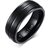 DALUCI 8MM Wide Classic Black Titanium Carbide Wedding Rings For Men 3 Lines  Engagement Jewelry Boyfriend Gift
