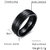 DALUCI 8MM Wide Classic Black Titanium Carbide Wedding Rings For Men 3 Lines  Engagement Jewelry Boyfriend Gift