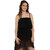 Fascinating Tiebelt Low-High Dovetail Black One Piece Dress-Cover Up