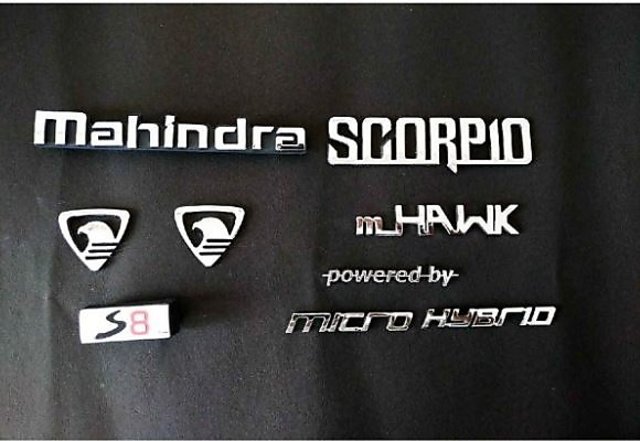 Car Exterior ABS Silver Chrome Alphabet 3D Letter 3D Sticker Logo Emblem  Trim Badge Adhesive Decal for Mahindra Scorpio