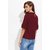 Code Yellow Women's Maroon Bell SleeveChoker Crepe Top