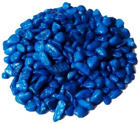 colored pebbles, gravels, stone for aquarium decoration, flower vase, garden, 475g, Blue