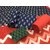 Cotton Bagru Unstitched Dress Material Women's Salwar Suit Set of 3 Dark Blue and Red Small Florals