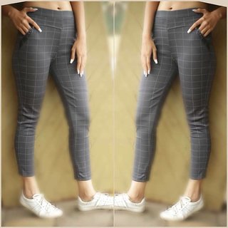 grey check jeans