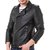 Leather Retail Black Faux Leather Slim Fit Men's Jacket for Roadies
