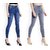 EverDiva Women's Blue & Grey Slim Fit Ankle Length Jeans (Pack of 2)