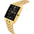 Adamo Rectangle Dail Gold Metal StrapMens Quartz Watch For Men