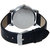 Quartz Black Round Analog Display Leather Strap Mens Watch