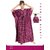 Kaftan Night Wear for Women Printed Nightie Long Sleep Dress Daily Bedroom 1423 Pink  Maxi Gown