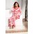 Kaftan Night Wear for Women Printed Nightie Long Sleep Dress Daily Bedroom Maxi 8072 Pink Gown