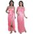 Women's Daily Night Set 3pc Nighty  Panty  Overcoat Hot Bed Sleep Wear 2323T Pink Valentine