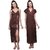 Women's Night Set 3pc Nighty  Panty  Overcoat Hot Bed Sleep Wear 3232 Brown Gown  Robe