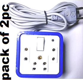 LKC 3 Socket Extension Board/Cord 1 Master Switch With LED Indicator (Pack of 2 Pc)