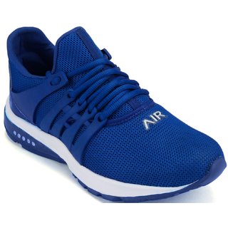 blue running shoes