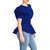 Aashish Fabrics - Blue Petal Sleeves Crepe Women Top