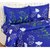 Z decor Cotton 1 Double Bed Sheet, 2 Pillow cover (blue patti-1)