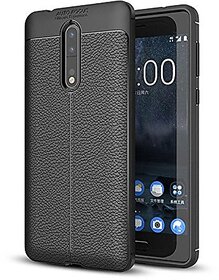 TPU Flexible Auto Focus Shock Proof Back Cover For Nokia 8 (Black)