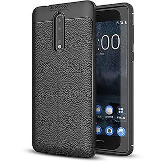 TPU Flexible Auto Focus Shock Proof Back Cover For Nokia 8 (Black)