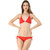Eye-Catching Haltered Lovable Red Bikini Set