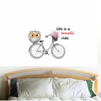 wall dreams Owl on bicycle Animals  Sticker ( 60 x 45 cms )